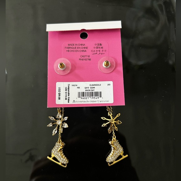 NWT Kate Spade Holiday Ice Skating Earrings - Picture 2 of 3